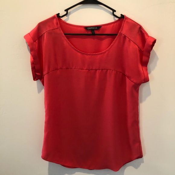 Express Pink Scoop Neck Shirt Sz Small - Picture 1 of 5